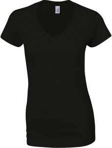 Gildan GI64V00L - Softstyle Ladies V-Neck T-Shirt Black/Black