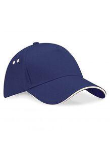 Beechfield BF15C - Ultimate 5 Panel Cap - Sandwich Peak Navy/Putty