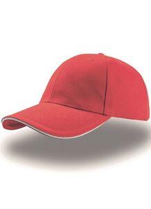 Atlantis AT003 - 6-panel sandwich cap Red/White