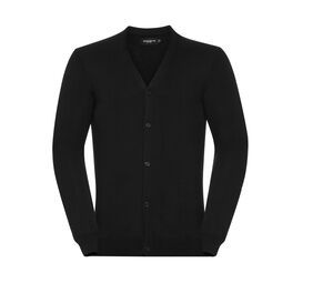 Russell JZ71M - Men's V-Neck Knitted Cardigan Black