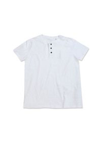 Stedman STE9430 - Crew neck T-shirt with buttons for men Stedman - SHAWN HENLEY White