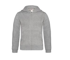 B&C BC504 - Children's zipped hood Heather Grey