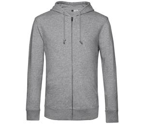 B&C BCU35B - Organic Zipped Hoodie Heather Grey