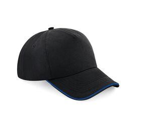 Beechfield BF025C - Authentic Cap visor passpoilée Black / Bright Royal