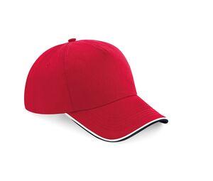 Beechfield BF025C - Authentic Cap visor passpoilée Classic Red/ Black/ White