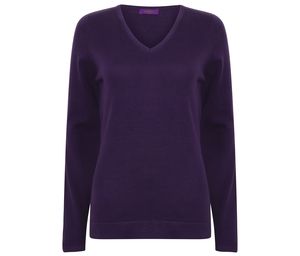 HENBURY HY721 - Pull col V femme Purple