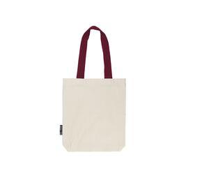 Neutral O90002 - Shopping bag with contrasting handles Nature / Bordeaux