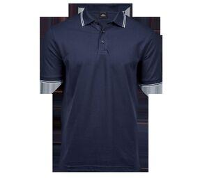 Tee Jays TJ1407 - Mens Luxury stripe stretch polo Navy / White