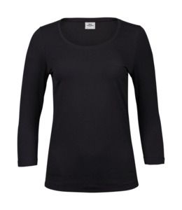 Tee Jays TJ460 - Womens stretch 3/4 sleeve tee Black