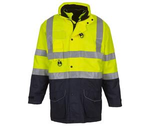 Yoko YK711 - Parka 7 in 1 high visibility Hi Vis Yellow/Navy