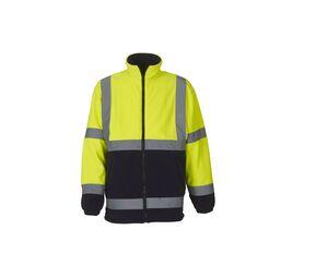 Yoko YKK08 - Thick high-visibility fleece jacket Hi Vis Yellow/Navy