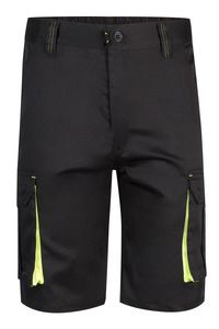 Velilla 103010S - TWO-TONE STRETCH SHORTS BLACK/HI-VIS YELLOW