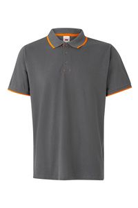 Velilla 105505 - SS TWO-TONE POLO GREY/HI-VIS ORANGE