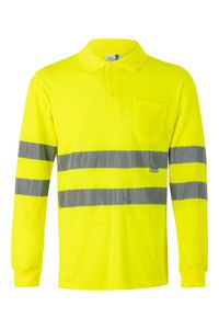 Velilla 305514 - HV LS COTTON POLO Hi-Vis Yellow