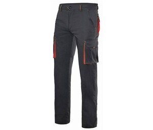 VELILLA V3024S - Two-tone workwear trousers Black / Red