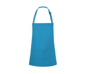 KARLOWSKY KYBLS6 - SHORT BIB APRON BASIC WITH BUCKLE AND POCKET Turquoise