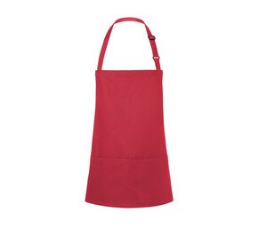 KARLOWSKY KYBLS6 - SHORT BIB APRON BASIC WITH BUCKLE AND POCKET Raspberry